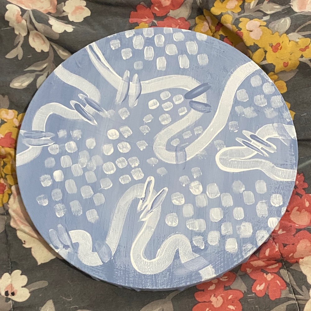 Abstract Blue and White Art Piece